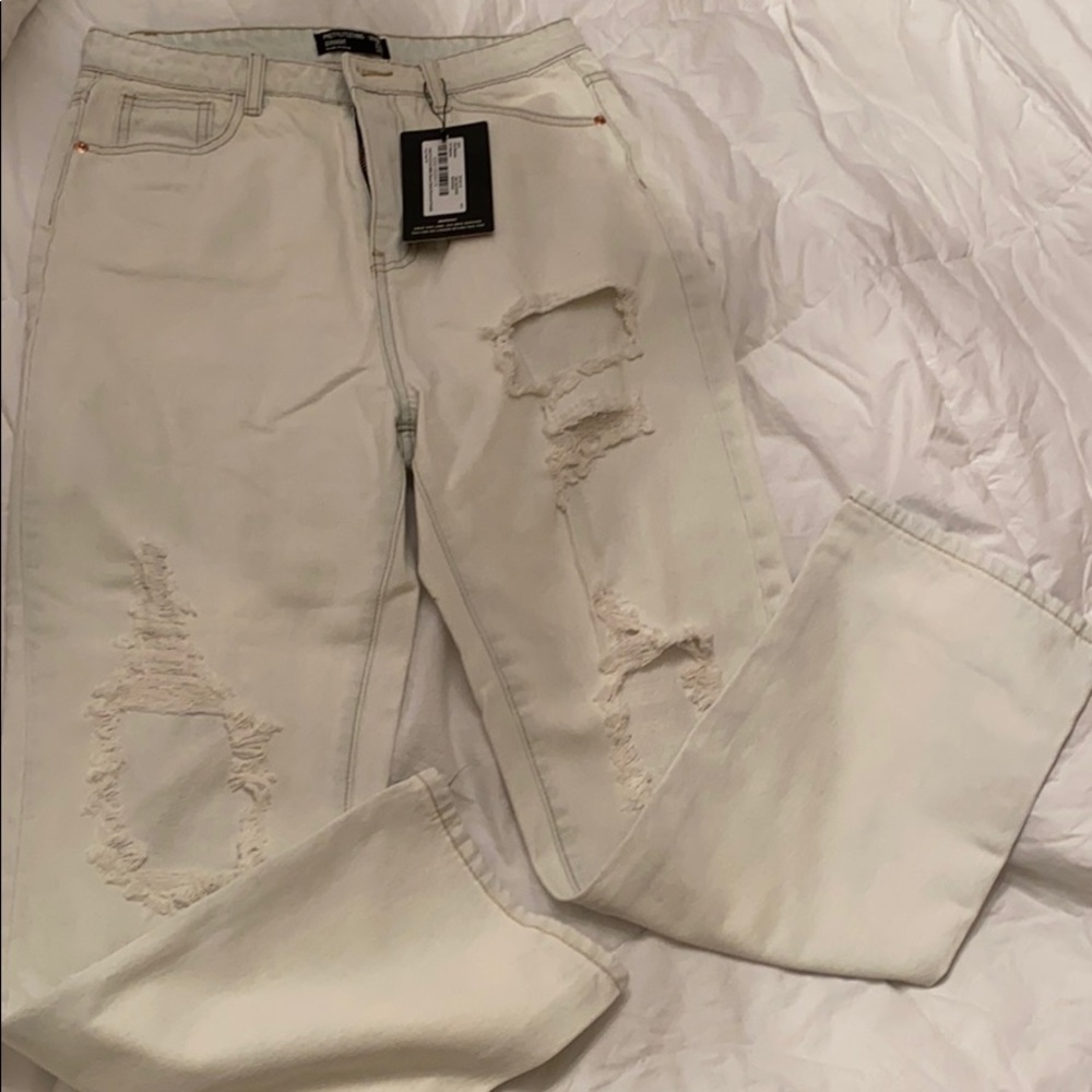 NWT PLT Bleach Wash Distressed Straight UK size 10